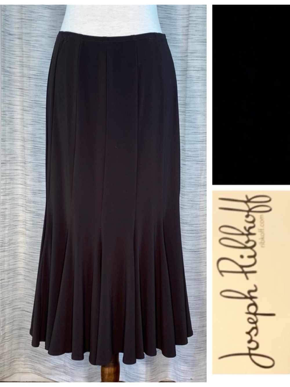Joseph Ribkoff Dark Brown Maxi Skirt with Flared Hem